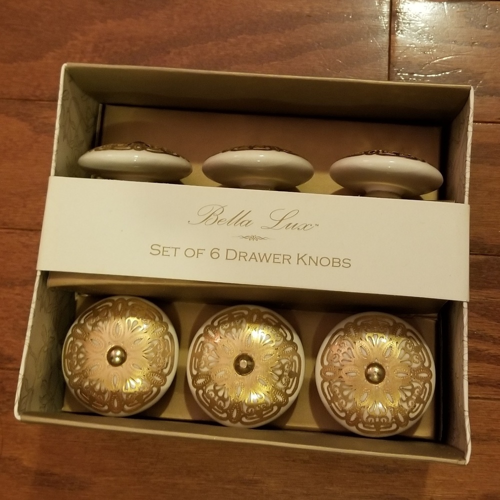 NEW* Gold and White Drawer Knobs